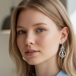 Swarovski Clear Crystal Pave Dauphin Earrings